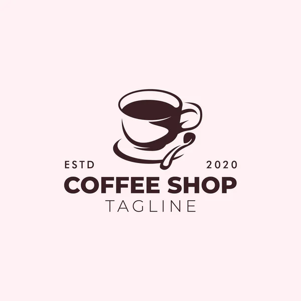 Retro Minimalist Kahve Logosu Şablonu — Stok Vektör