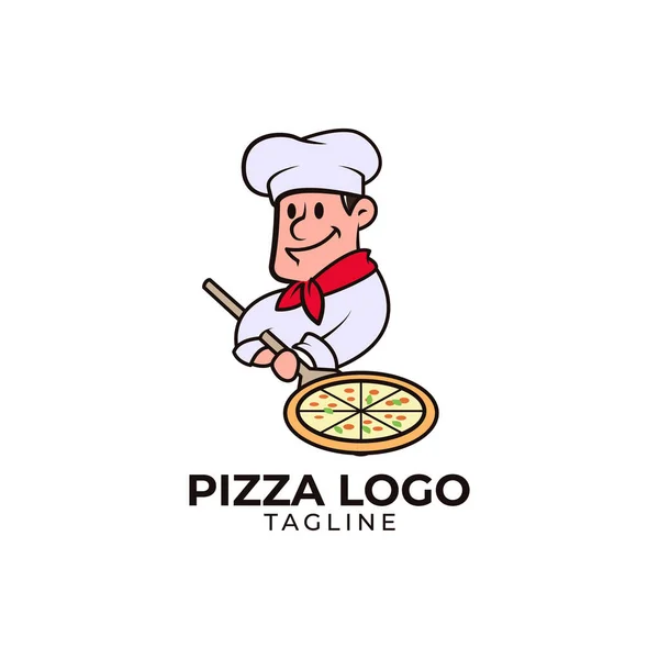 Minimalista Pizza Kabala Logó Sablon — Stock Vector