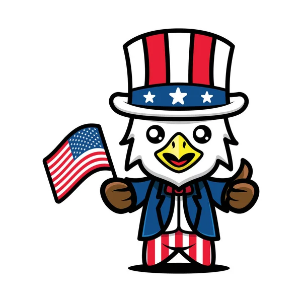 Cute Mascot Fourth July — Stock Vector
