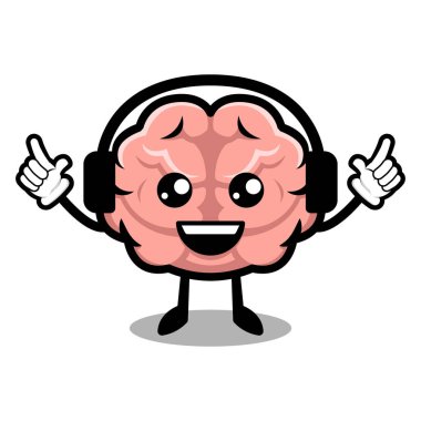 Tatlı beyin maskotu tasarımı çizimi