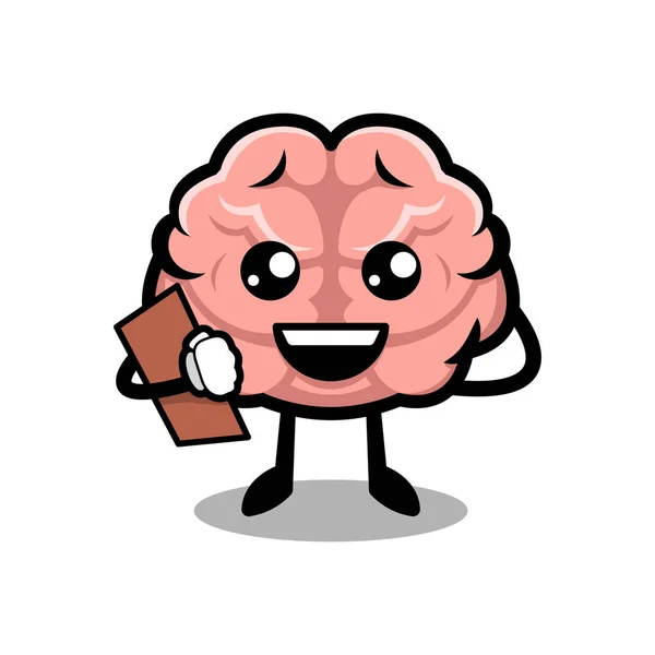 Lindo Cerebro Mascota Diseño Ilustración — Archivo Imágenes Vectoriales