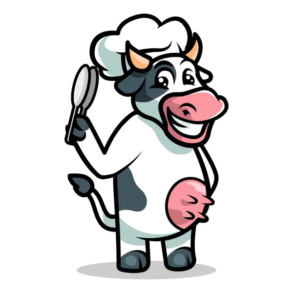 Ilustracja Wektor Projektu Maskotki Krowy — Wektor stockowy