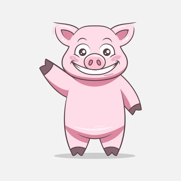 Modèle Vectoriel Mascotte Conception Illustration Porc — Image vectorielle