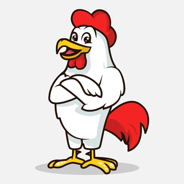 Rooster Mascotte Ontwerp Illustratie Vector Template — Stockvector