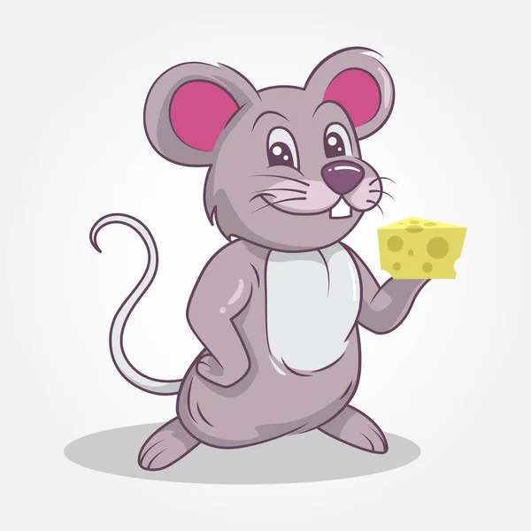 Mysz Cute Ilustracja Strony Rysowane Styl — Wektor stockowy