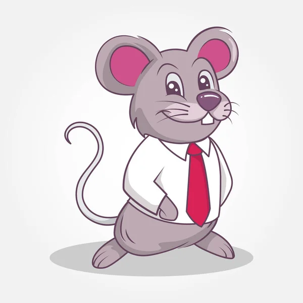 Mouse Bonito Ilustração Mão Estilo Desenhado — Vetor de Stock