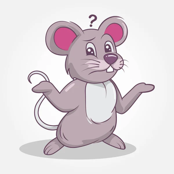 Mysz Cute Ilustracja Strony Rysowane Styl — Wektor stockowy
