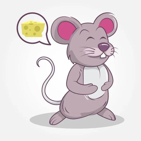 Mouse Cute Illustration Hand Drawn Style — Stock Vector