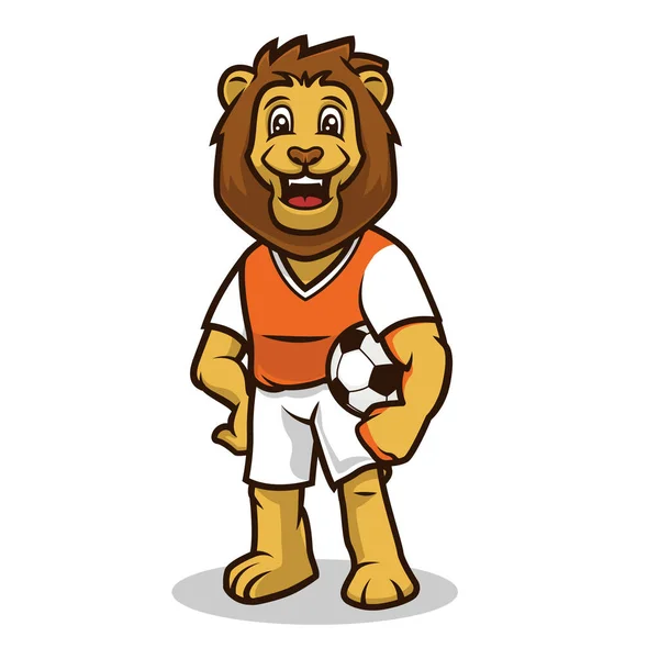 ライオンの笑顔かわいいマスコットデザインイラストベクトルテンプレート — ストックベクタ