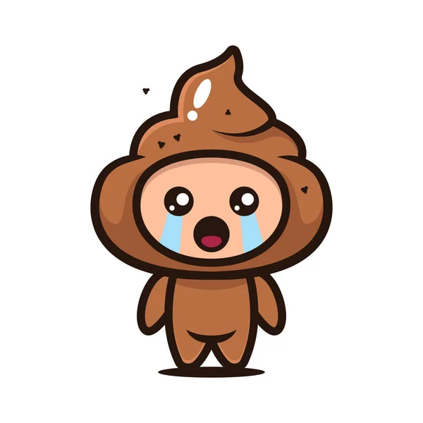 Mascotte Caca Mignon Design Personnage — Image vectorielle