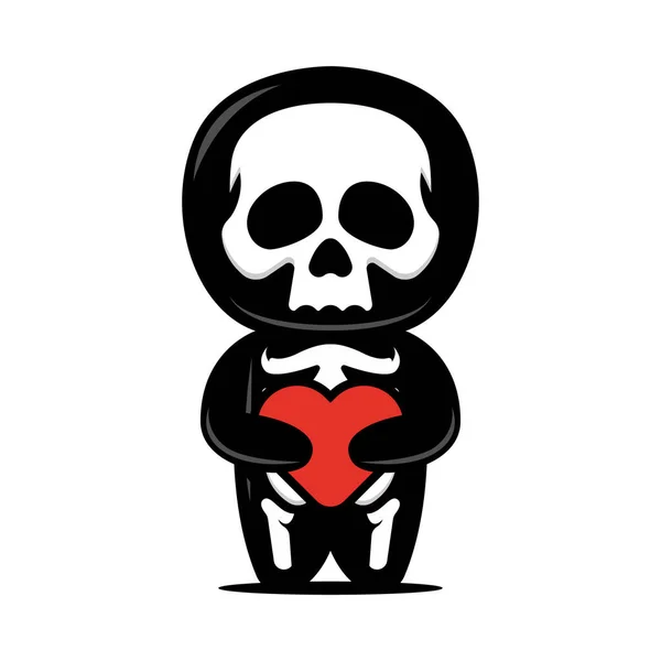 Mascote Esqueleto Bonito Para Romance Design Amor — Vetor de Stock
