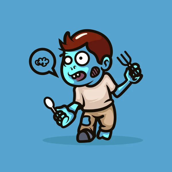Zombie Mascota Diseño Ilustración — Vector de stock