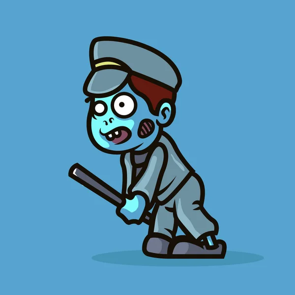 Zombie Mascota Diseño Ilustración — Vector de stock