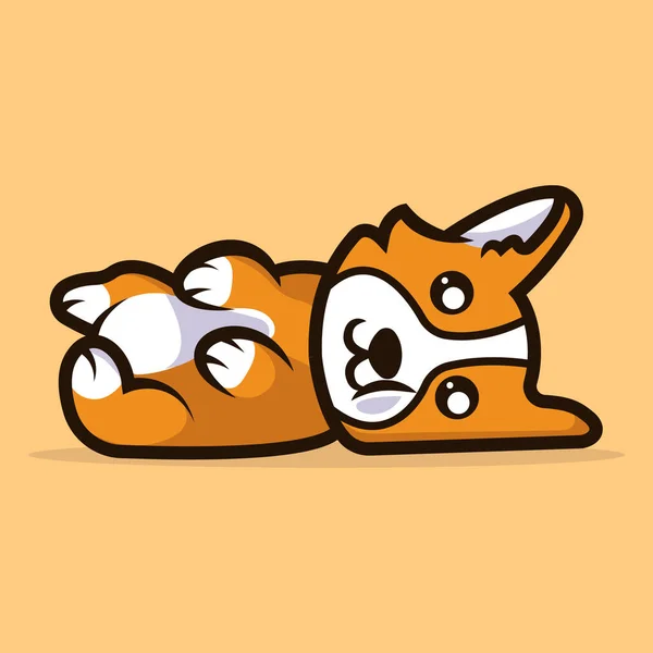 Bonito Corgi Cão Mascote Ilustração Vetor —  Vetores de Stock