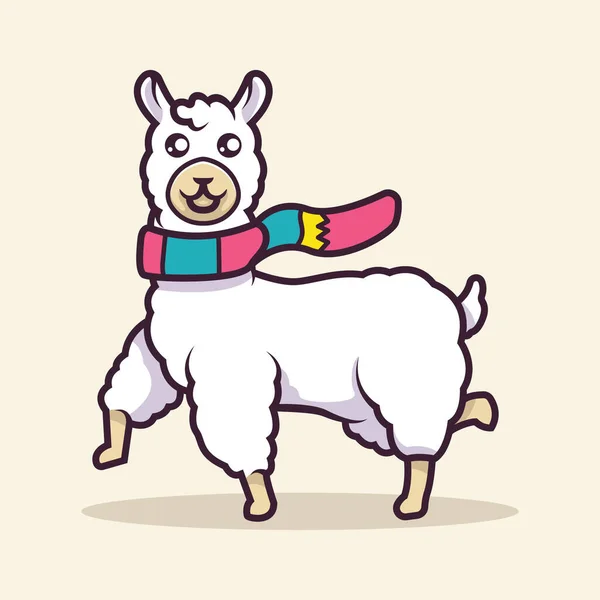 Linda Llama Mascota Vector Ilustración — Archivo Imágenes Vectoriales