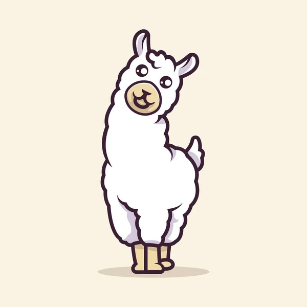 Ilustração Vetor Bonito Llama Mascot — Vetor de Stock