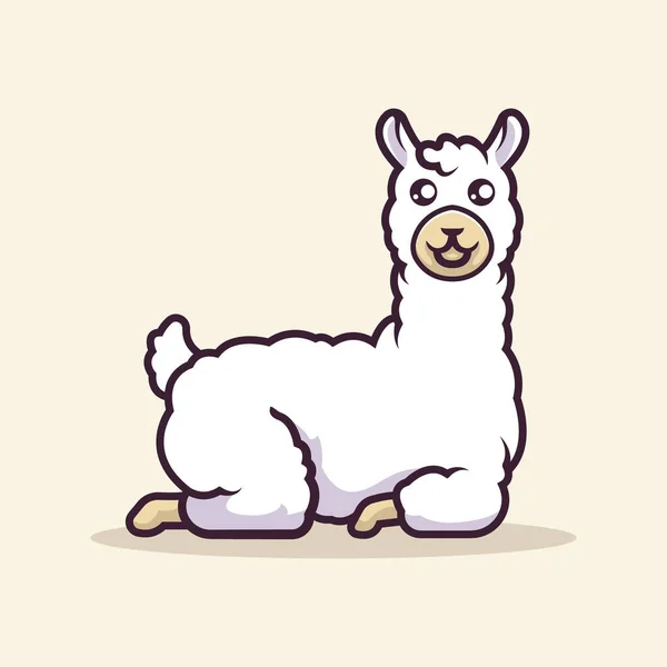 Cute Llama Mascot Vector Illustration — Stock Vector