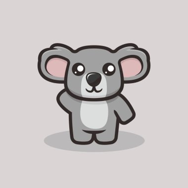 Şirin koala maskot vektör çizimi