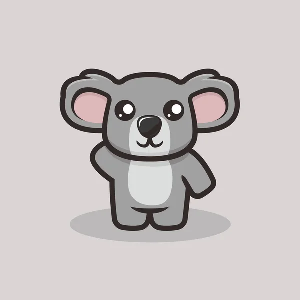Ilustrasi Vektor Maskot Koala Imut - Stok Vektor