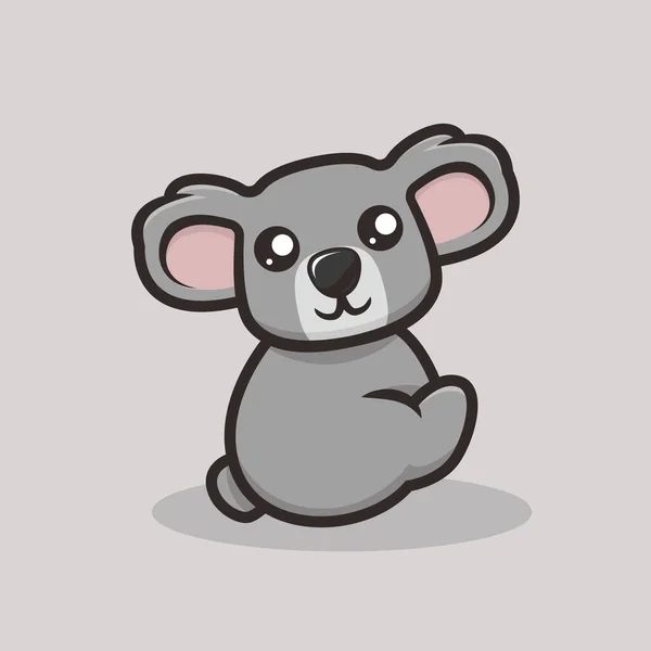 Bonito Koala Mascote Vetor Ilustração — Vetor de Stock