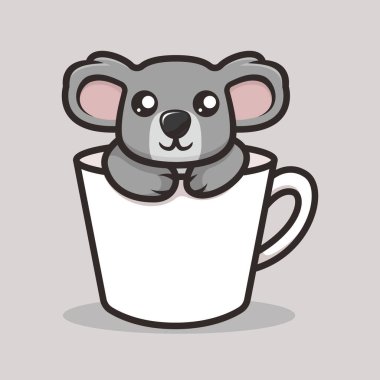Şirin koala maskot vektör çizimi