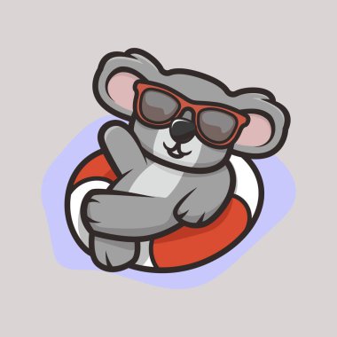 Şirin koala maskot vektör çizimi