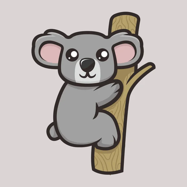 Ilustrasi Vektor Maskot Koala Imut - Stok Vektor