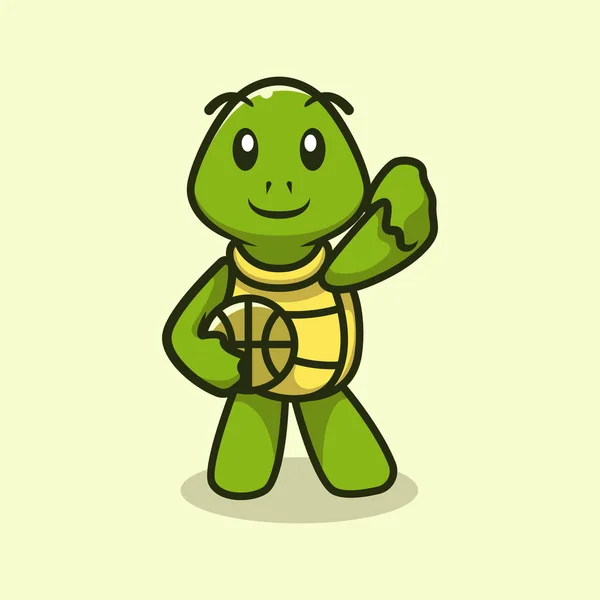 Linda Mascota Tortuga Vector Ilustración — Vector de stock