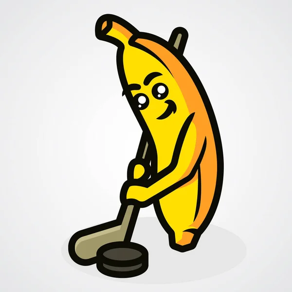 Ilustrasi Maskot Cute Olahraga Banana - Stok Vektor