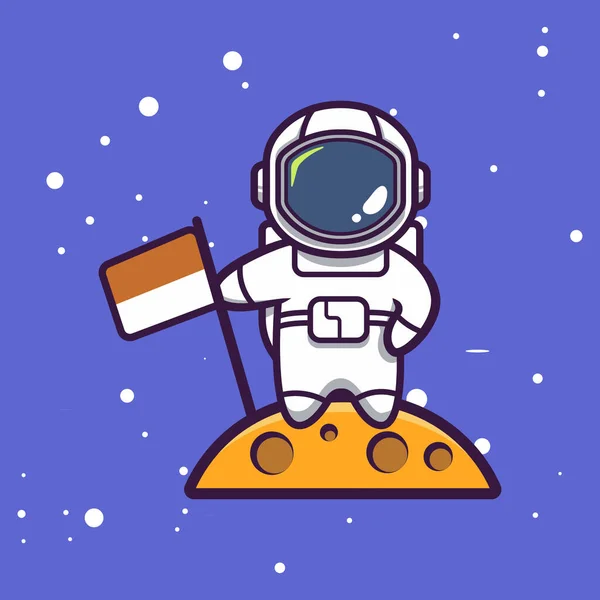 Cute Astronaut Mascot Space Theme — Stock Vector