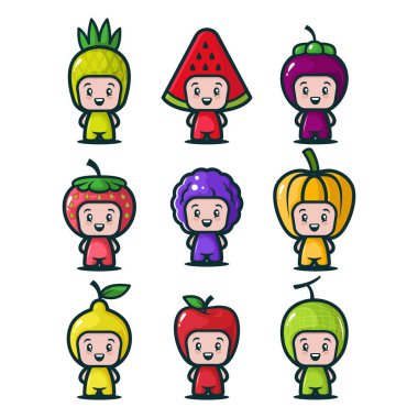 Şirin meyve kostüm tasarımı çizimi