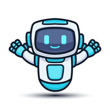 Robot şirin maskot tasarımı çizimi