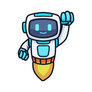 Robot şirin maskot tasarımı çizimi