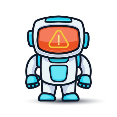 Robot şirin maskot tasarımı çizimi