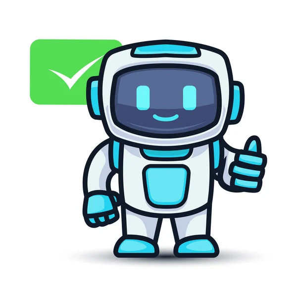 Robot Carino Disegno Della Mascotte Illustrazione — Vettoriale Stock