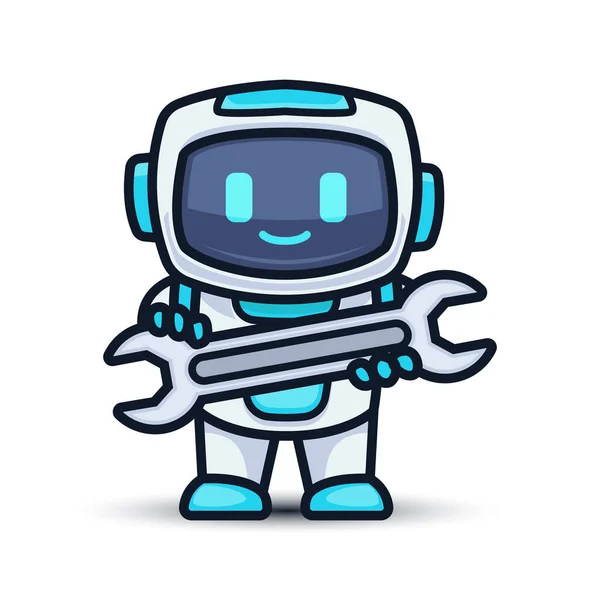 Robot Schattig Mascotte Ontwerp Illustratie — Stockvector