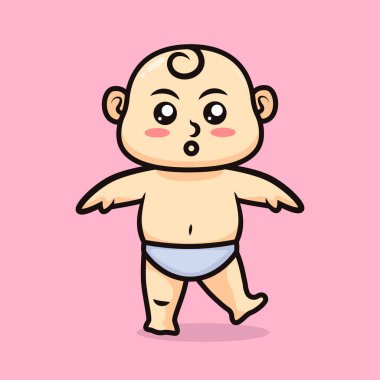 Yeni doğmuş şirin bebek tasarımı çizimi