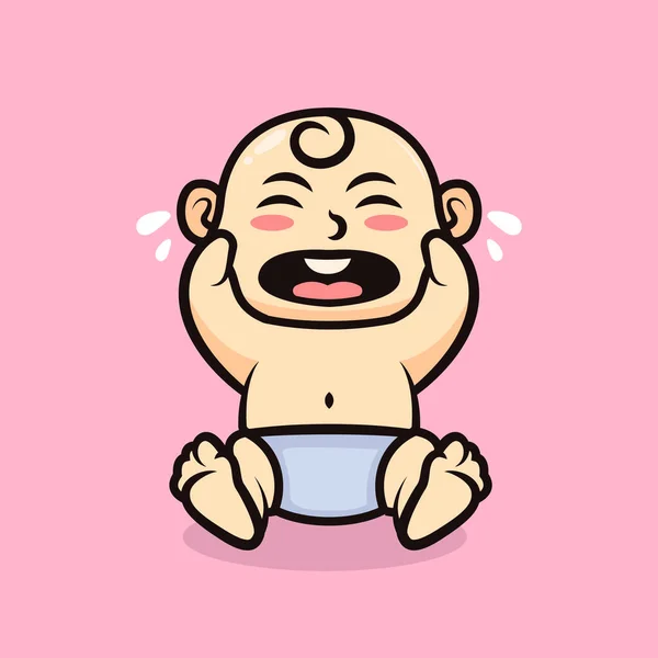 Söt Nyfödd Baby Design Illustration — Stock vektor