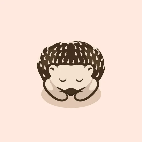 Ilustrasi Desain Maskot Hedgehog Yang Lucu - Stok Vektor
