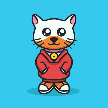 Şirin kedi kentsel kültür maskotu tasarımı