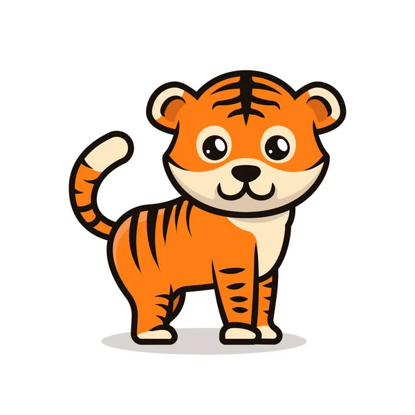 Симпатична Ілюстрація Дизайну Талісмана Дитячого Тигра — стоковий вектор