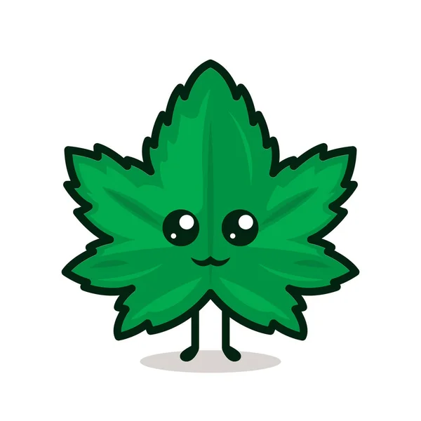 Linda Mascota Cannabis Diseño Ilustración — Vector de stock
