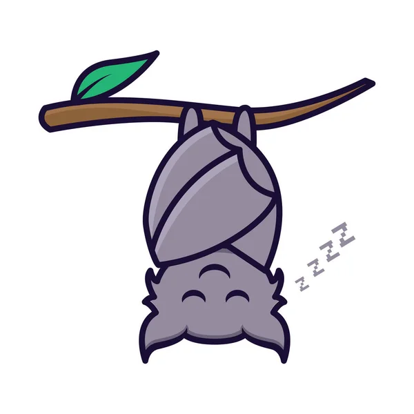 Bonito Pequeno Bebê Morcego Mascote Design Ilustração — Vetor de Stock