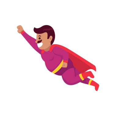 Basit minimalist süper baba baba karakter tasarımı çizimi