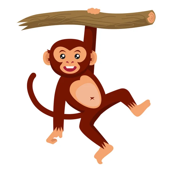 Słodkie Małpa Zwierzę Projekt Maskotka Ilustracja Wektor — Wektor stockowy