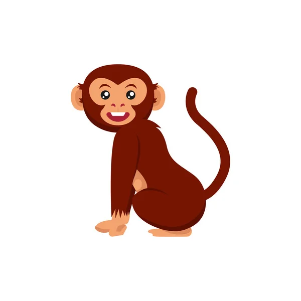 Lindo Mono Animal Diseño Mascota Ilustración Vector — Archivo Imágenes Vectoriales