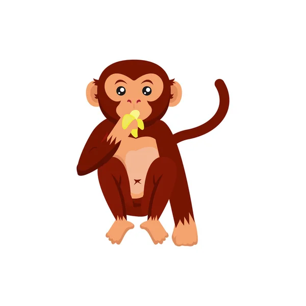Carino Scimmia Animale Disegno Mascotte Illustrazione Vettore — Vettoriale Stock