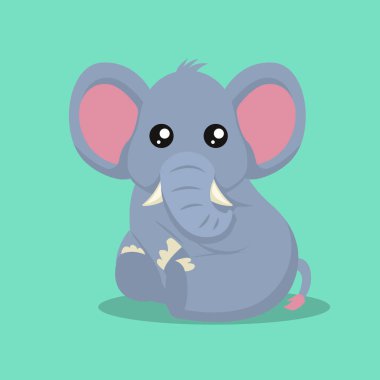 Şirin bebek fil karakter tasarımı çizimi