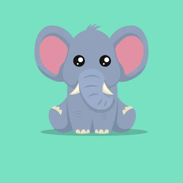 Симпатичный Ребенок Слон Рисунок Персонажа — стоковый вектор