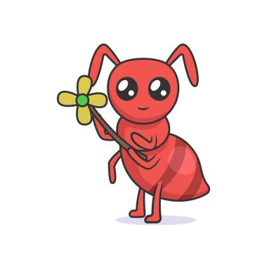 Cute ant insect mascot design Illustration clipart